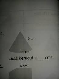 Kerucut adalah bangun ruang yang memiliki 2 sisi yaitu sebuah lingkaran dan sebuah bidang lengkung. Cara Mencari Luas Kerucut Brainly Co Id