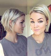 Tucked Behind The Ear Short Sassy Haircuts Smiling Young Woman With Platinum Blonde Hai Bob Hairstyles For Fine Hair Thin Fine Hair Hairstyles For Thin Hair