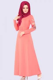 Modaselvim Elbise Kollari Nakisli Kemerli Elbise Ukb5036 Somon Colorful Dresses Red Frock Dresses