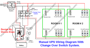 Manual Auto Ups Inverter Wiring Diagram With Changeover Switch Electrical Circuit Diagram Diagram Electrical Wiring Diagram