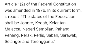Namun ia bergantung kepada kelulusan usul berkaitan pindaan perkara 1(2) perlembagaan persekutuan yang. Syahredzan Johan On Twitter Apa Yang Mahu Dipinda Adalah Perkara 1 2 Perlembagaan Persekutuan Yang Menyatakan Ttg Negeri Negeri Dalam Persekutuan Kita Harus Ingat Bhw S S Tidak Menyertai Malaysia Ttp Telah Membentuk Malaysia Dgn