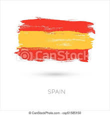 Free flat spain flag icon of color; Spain Colorful Brush Strokes Painted National Country Flag Icon Painted Texture Canstock