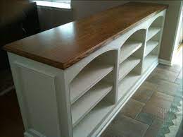 Bookcases are used in private homes, public and university libraries, offices and bookstores. Built In Halfwall Bookcase With Oaktop Between Kitchen And Lr And Or Between Entry And Dining Half Wall Room Divider Half Wall Wall Bookshelves