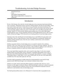 Troubleshooting Activated Sludge Processes Introduction