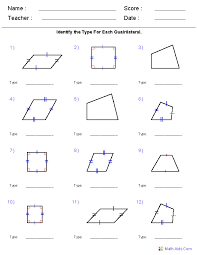 Select one or more questions using the checkboxes above each question. Geometry Worksheets Quadrilaterals And Polygons Worksheets