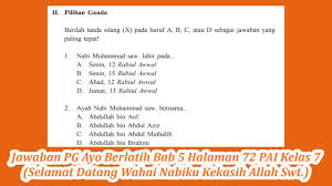 Kunci jawaban pai kelas 3 sd halaman 63 Jawaban Pg Ayo Berlatih Bab 5 Pai Kelas 7 Halaman 72 Sampai 74 Youtube
