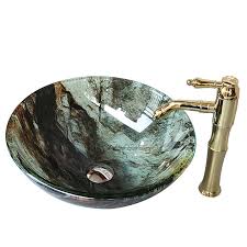 overmount round stained glass bowl sinks