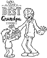 Grandpa, grandma and more grandparents pictures and sheets to color. Printable Gandfather S Day Greeting Card For Coloring Page Sheet