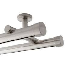1 1 8 H Rail Double Rod Kit Ceiling Mount