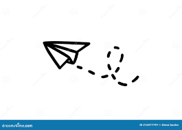 бумажный самолетик. векторная плоскость для дудла оригами. рисунок  Иллюстрация вектора - иллюстрации насчитывающей план, авиапорты: 216977797