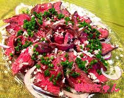 oishii和食コンテストに参加中 蝦夷鹿肉のロースト エゾ山わさびの粉雪仕立てで レシピ 鹿肉 肉 食べ物のアイデア