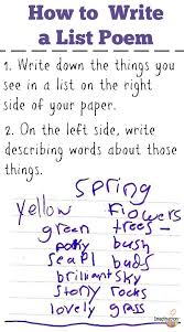 How To Write A List Poem Poetry For Kids Poetry Lessons Fun Poetry