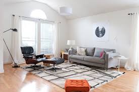 Our Front Room With Ikea Karlstad Sofa And Eames Lounge Chair Emilymccall Com Minimalist Living Room Minimalist Living Room Design Living Room Designs