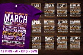 It lets you abiltiy to generate and export pngs and svgs of beautiful waves. Queens Are Born In March And Other Month Graphic By Svgsupply Creative Fabrica In 2020 Svg Design Svg Design Bundles