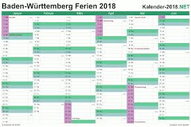 Dabei können sie sich eine vorlage aussuchen, die ihren. Ferien Baden Wurttemberg 2018 Ferienkalender Ubersicht