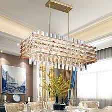 Rectangular drum shade chandelier can play a large role to attract the guest's impression of your home. Tzoe Modern Rectangle Chandelier Crystal Chandeliers For Dining Rooms L29 1 X W11 4 X H48 5 6 Light Adjustable Height Buy Online In Gibraltar At Gibraltar Desertcart Com Productid 176521491