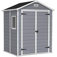 Lifetime Kunststoff Geratehaus Gartenhaus Gartenschuppen Fox 213 X 213 X 226 Cm Lichtgrau Geratehaus Kunststoff Lagerschuppen Schuppen Ideen Gartenhaus