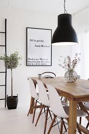 Warhol Poster Ladder Eames Wood Table Ikea Pendant White Walls Wohnen Wohn Esszimmer Skandinavisch Einrichten