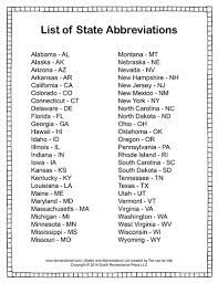 Downloadable excel (.csv) lists of the 50 us state names, abbreviations, and ap style abbreviations. Printable List Of State Abbreviations For Students And Kids