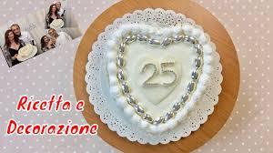 Torta diplomatica vestita a festa per. Torta Per Nozze D Argento Tutti I Passaggi Per Realizzare Una Torta A Cuore Per Anniversario Youtube