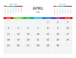 April 2021 april 2021 holidays. Calendar For April 2021 Free Calendar Su