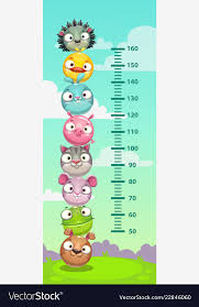 kids height chart wall metter with funny cartoon