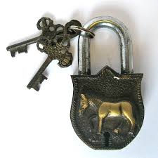 Horse Brass And Steel Padlock Vintage Keys Old Keys Padlock