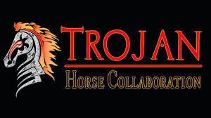 Double exposure of team working always stay connected for internet and networking for business security, safety of information from virus, crime and attack. Trojan Horse Collaboration Home Facebook
