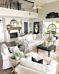 Looking for ideas to decorate your living room in a cozy and charming farmhouse style? Living Room Inspiration Ideas For A Sectional Couch Farm House Living Room Farmhouse Living Room Furniture Farmhouse Decor Living Room