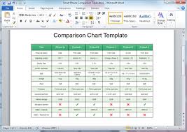 comparison chart templates for word