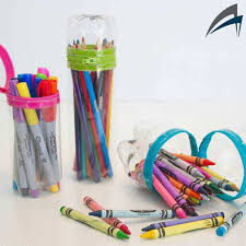 1 dus kemasan botol 600 ml. Membuat Tempat Pensil Dari Botol Plastik