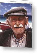 Greek Fisherman Wood Print