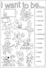 Resultado De Imagen Para Fichas Profesiones En Ingles Para Colorear Teaching English English Worksheets For Kids English Activities