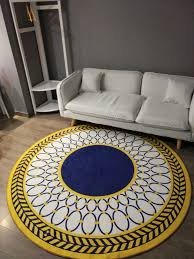 What size round rug under my round table? Modern Fashion Geometric Carpet Sitting Room Bedroom Mat Study Computer Chair Round Rug Round Rug Fashion Rugsfashion Carpets Aliexpress