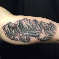 Black beatles abbey road tattoo stencil. 1001 Ideas For The Adventurous Mountain Range Tattoo