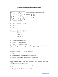 Himpunan bilangan cacah kurang dari 10 g = { x | 2 < x < 9 , x  bilangan asli } pertanyaan : Lembar Soal Ulangan Harian Himpunan
