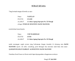 Salah satu contohnya adalah membuat surat kuasa pengambilan uang di bank. 20 Contoh Surat Kuasa Cek Saldo Bank