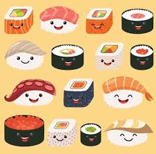 Happy Sushi Sushi Cartoon Sushi Drawing Sushi Art