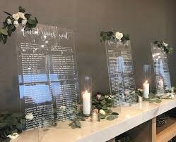2 Large Sets Of Acrylic Seating Charts With Stands Printed Clear Acrylic Seating