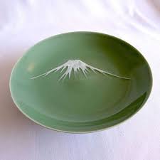 Nabeshima Plate With Celadon Glaze Decorated With Mt Fuji Ceramics Ceramic Art Mount Fuji