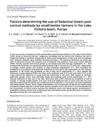 Ace pest control provides professional and affordable pest management services, including termite inspections, for residential and commercial properties throughout gosford, bateau bay, woy woy, and nsw's wider central coast. Pdf Factors Determining The Use Of Botanical Insect Pest Control Methods By Small Holder Farmers In The Lake Victoria Basin Kenya