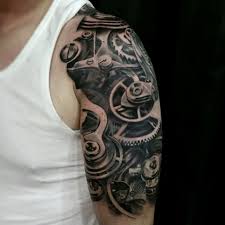 Biomechanical Half Sleeve Tattoo Biomechanical Tattoo Half Sleeve Tattoo Gear Tattoo