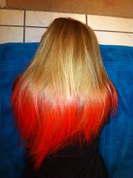 Another big upside of temporary color? Halloween Hair Dyed Blonde Tips To Rotten Red Temporary Hair Dye Color Temporary Hair Dye Blonde Tips Hair Dye Colors