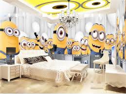 Custom Mural Photo 3d Wallpaper Kids Room Cartoon Minions Big Eyes Painting Sofa Tv Background Non Woven Wa Kids Room Murals Kids Room Wallpaper Room Wallpaper