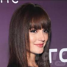 Separate them down the middle. Fabulous Long Straight Hair With Blunt Bangs Hair Style