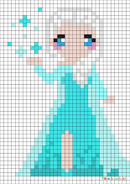 Pixel Art Princesse La Reine Des Neiges Par Tete A Modeler Coloriage Pixel Pixel Art Princesse Coloriage Pixel Art