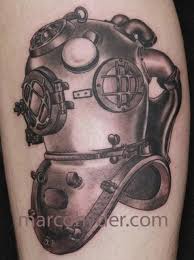 Black And Grey Dive Helmet By Marco Hyder Tattoonow