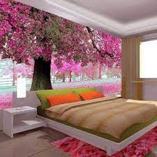 Wallpaper Dinding 3d Rumah Minimalis Yang Bisa Merubah Mood Anda Tree Landscape Wallpaper Home Decor Tree Mural