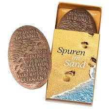 / ich ging am meer entlang mit mein. Bronzeplakette Handschmeichler Spuren Im Sand