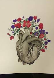 Heart with flowers growing out of it. The Garden In My Heart Poets